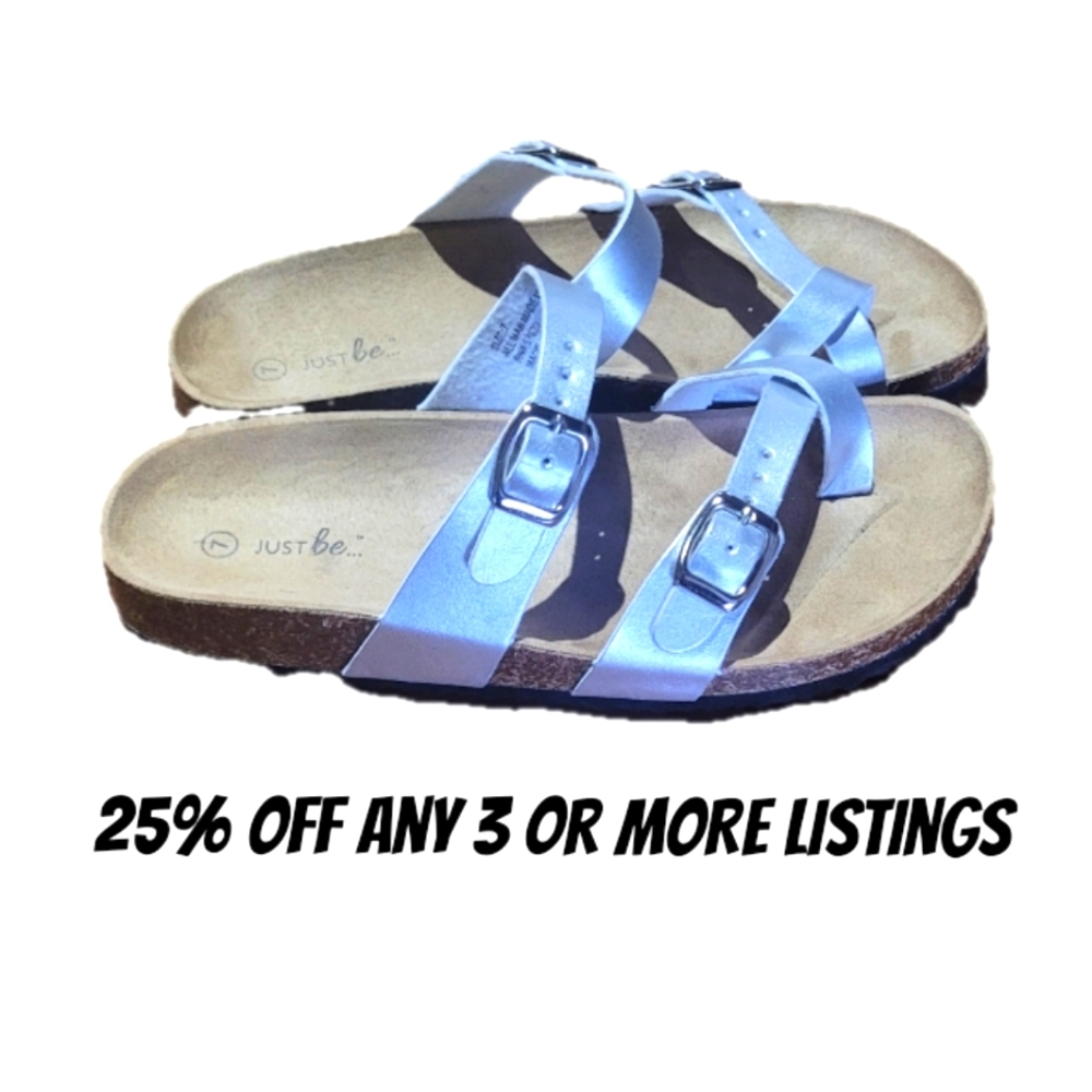 Buckle Strap Sandals Size 7 Slip On Shoes Gladiator Toe Strap Boho Bohemian